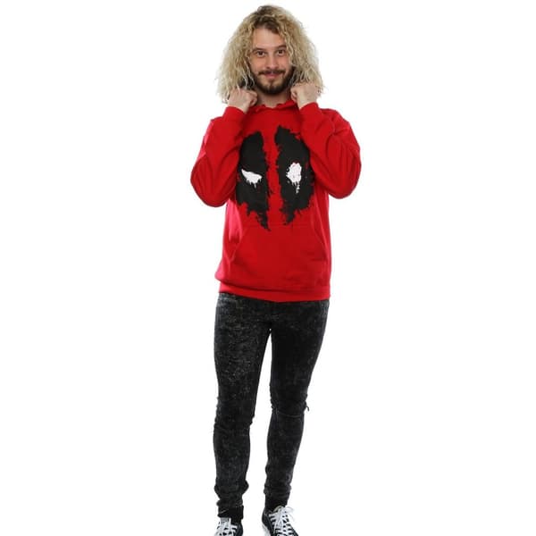 Deadpool Mens Splat Face Cotton Hoodie