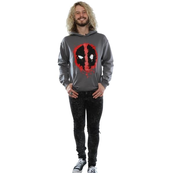Deadpool Mens Splat Face Cotton Hoodie