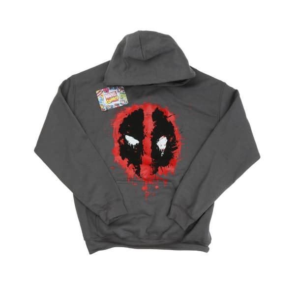 Deadpool Mens Splat Face Cotton Hoodie