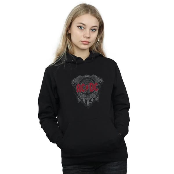 AC/DC Womens/Ladies Black Ice Cotton Hoodie