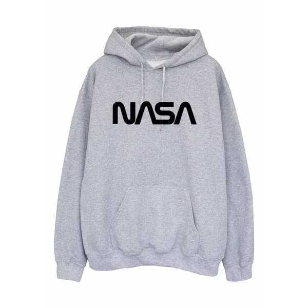 NASA Mens Modern Logo Hoodie Sports Grey XXL