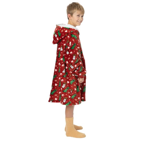Minecraft Childrens/Kids Oversized Christmas Hoodie Blanket