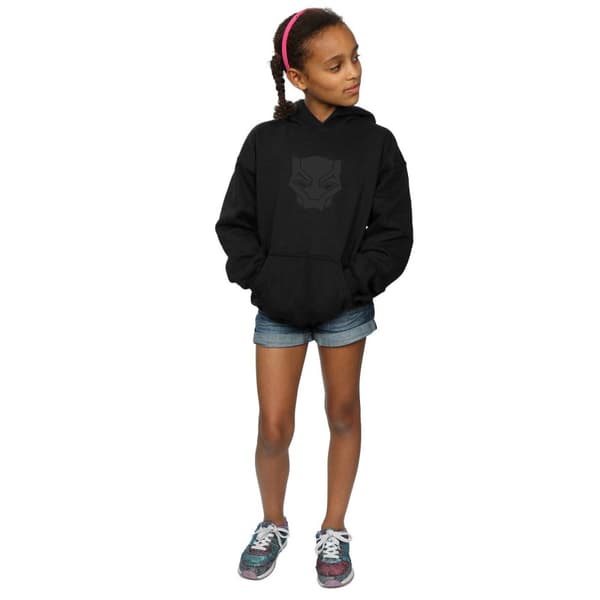 Marvel Girls Black Panther Black On Black Hoodie