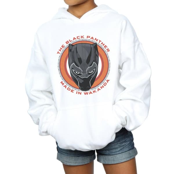 Marvel Black Panther Made in Wakanda Röd huvtröja för flickor White 12-13 Years