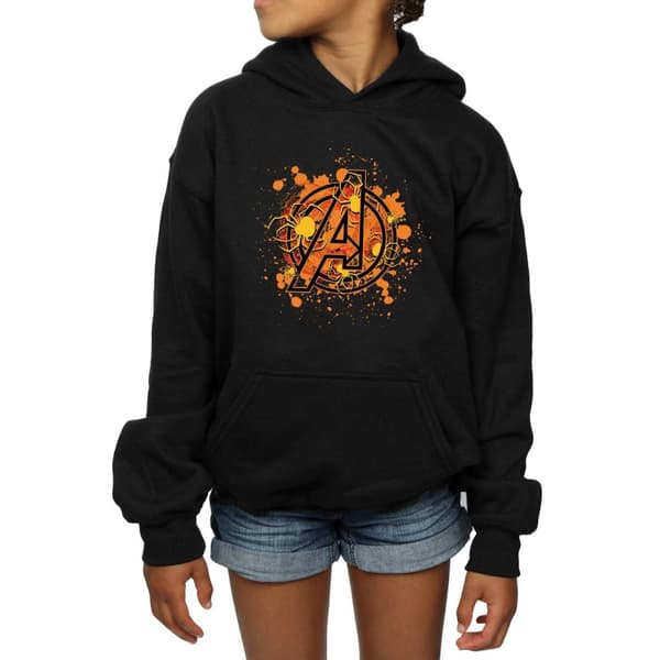 Marvel Girls Avengers Assemble Halloween Spider Logo Hoodie