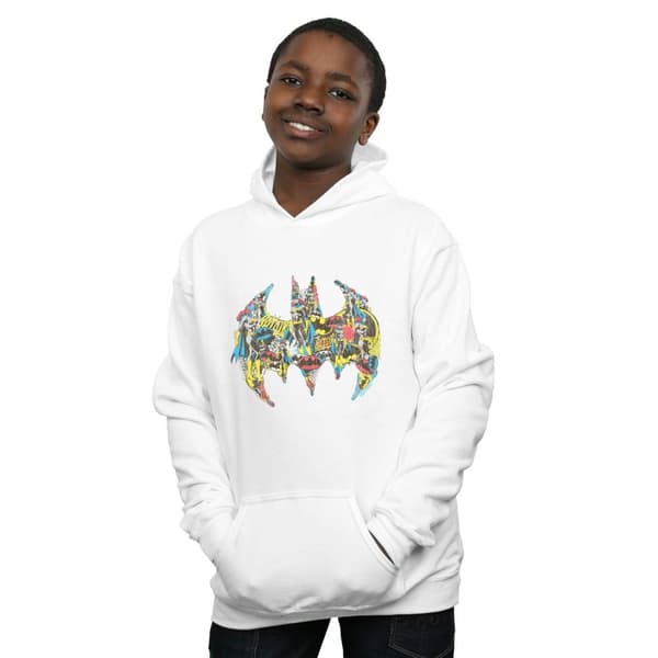 DC Comics Boys Batman Batgirl Logo Collage Hoodie