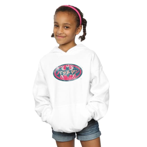 DC Comics Girls Batman Japanese Logo Red Hoodie