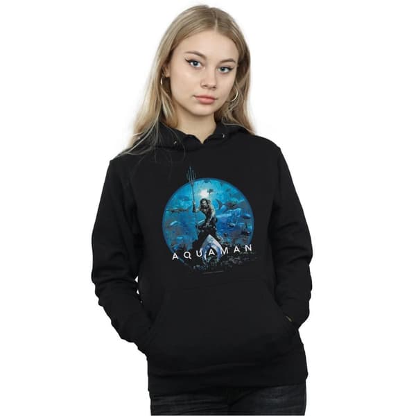 DC Comics Womens/Ladies Aquaman Circle Poster Hoodie
