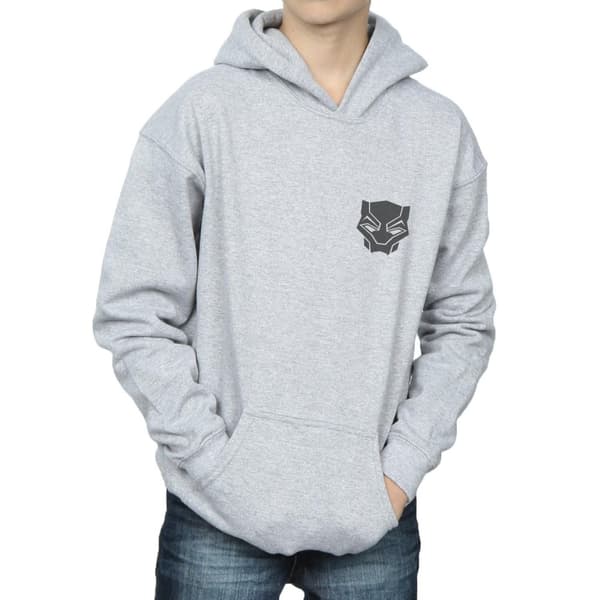 Marvel Boys Black Panther Black On Black Chest Print Hoodie