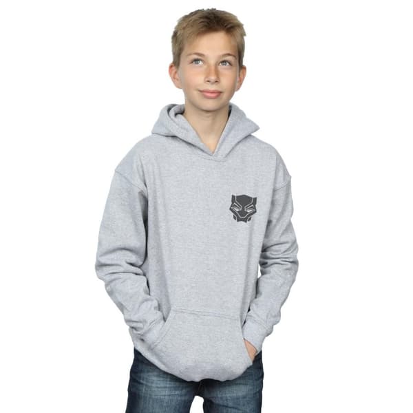 Marvel Boys Black Panther Black On Black Chest Print Hoodie