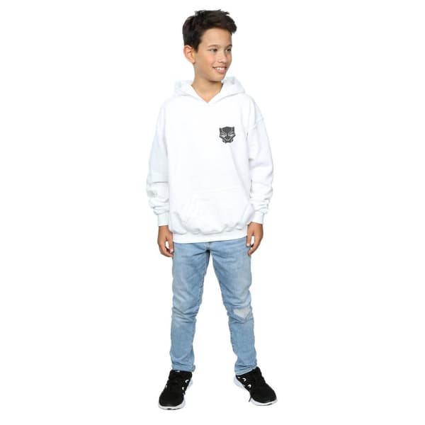 Marvel Boys Black Panther Black On Black Chest Print Hoodie