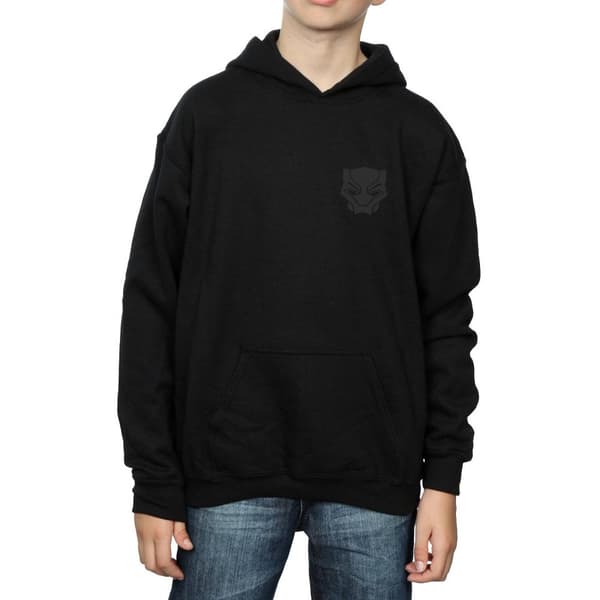 Marvel Boys Black Panther Black On Black Chest Print Hoodie