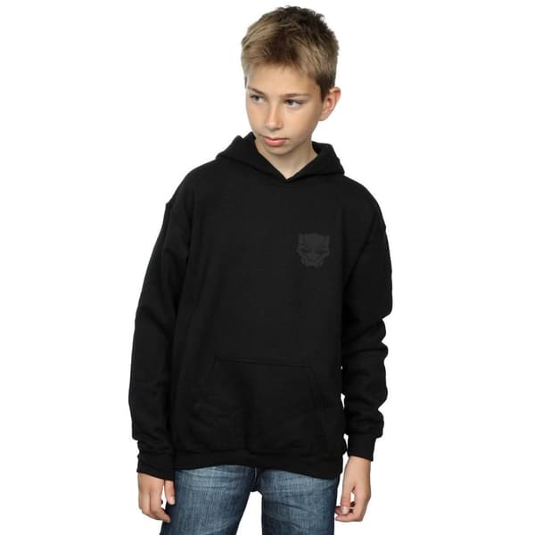 Marvel Boys Black Panther Black On Black Chest Print Hoodie