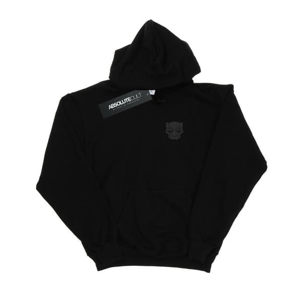 Marvel Boys Black Panther Black On Black Chest Print Hoodie