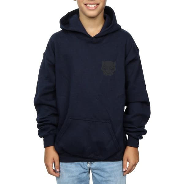 Marvel Boys Black Panther Black On Black Chest Print Hoodie