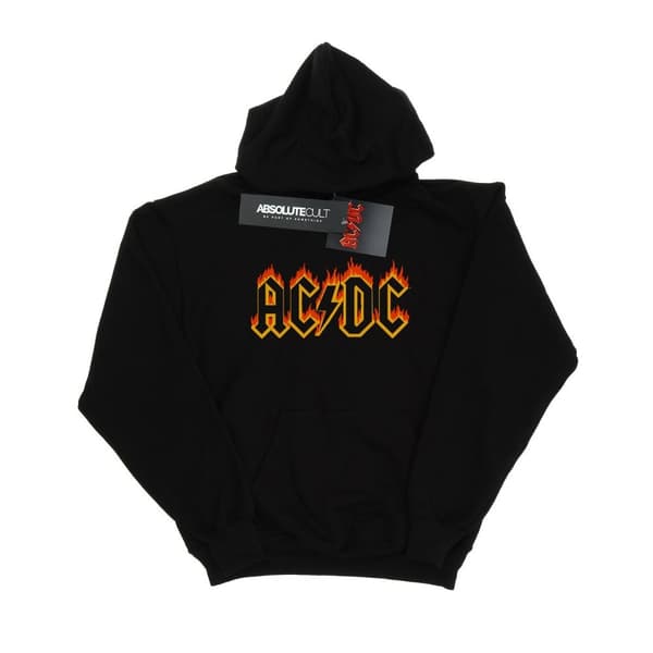 AC/DC Womens/Ladies Flames Logo Hoodie