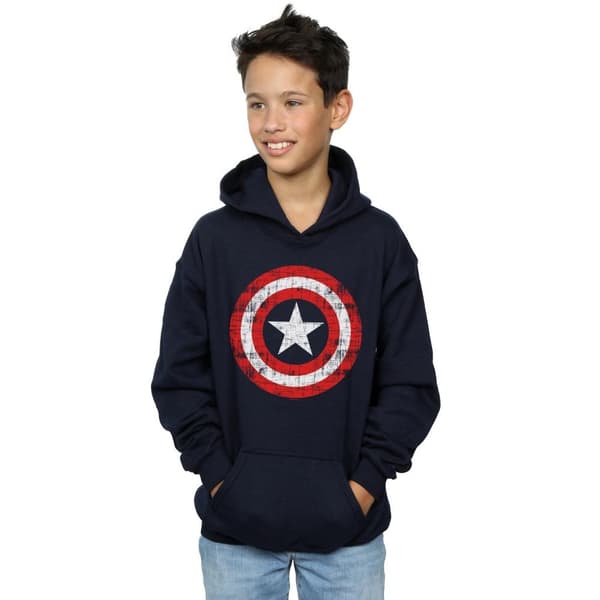 Marvel Boys Avengers Captain America Scratched Shield Hoodie