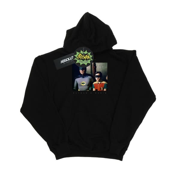 DC Comics Girls Batman TV Series Dynamic Duo Photograph Hoodie Black 12-13 Years