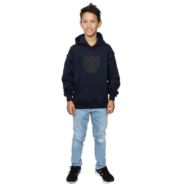 Marvel Boys Black Panther Black On Black Hoodie