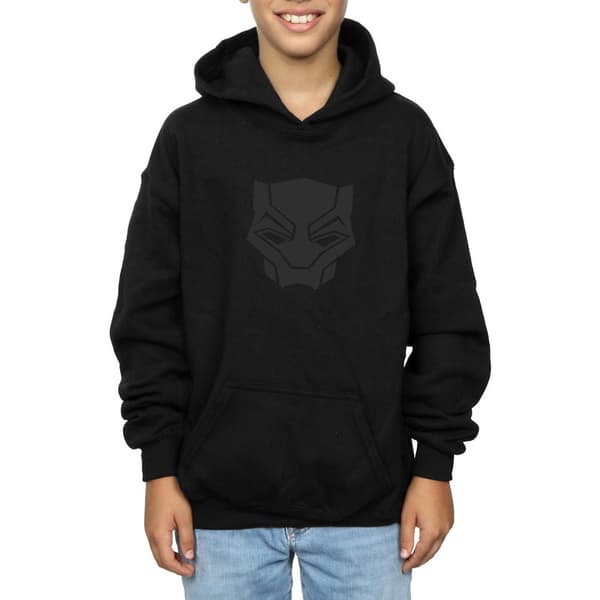 Marvel Boys Black Panther Black On Black Hoodie