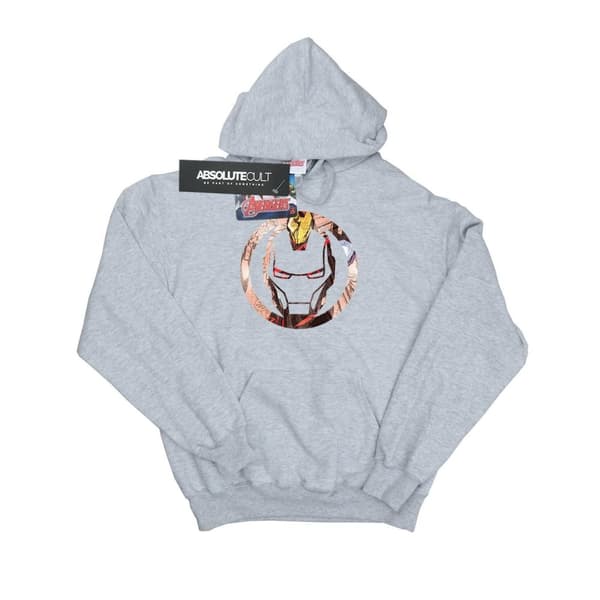 Marvel Girls Iron Man Montage Symbol Hoodie Sports Grey 5-6 Years