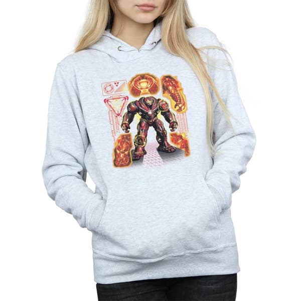Marvel Kvinnor/Ladies Avengers Infinity War Hulkbuster Blueprint Hoodie