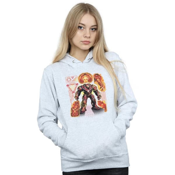 Marvel Kvinnor/Ladies Avengers Infinity War Hulkbuster Blueprint Hoodie