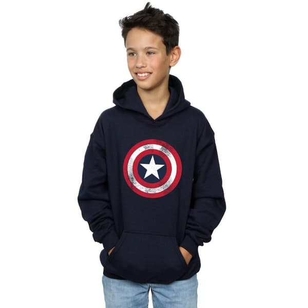 Marvel Boys Captain America Distressed Shield Hoodie