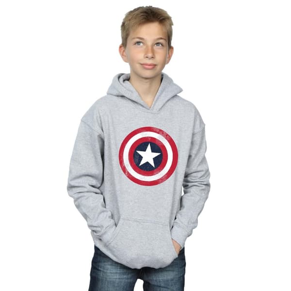 Marvel Boys Captain America Distressed Shield Hoodie