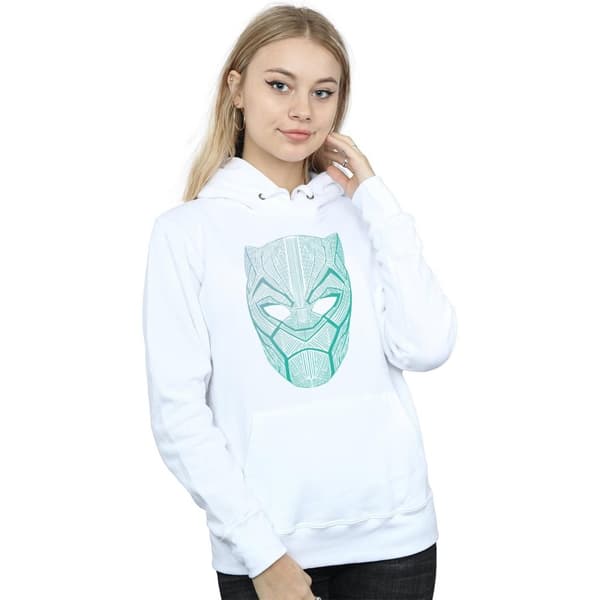 Marvel Womens/Ladies Black Panther Tribal Mask Hoodie