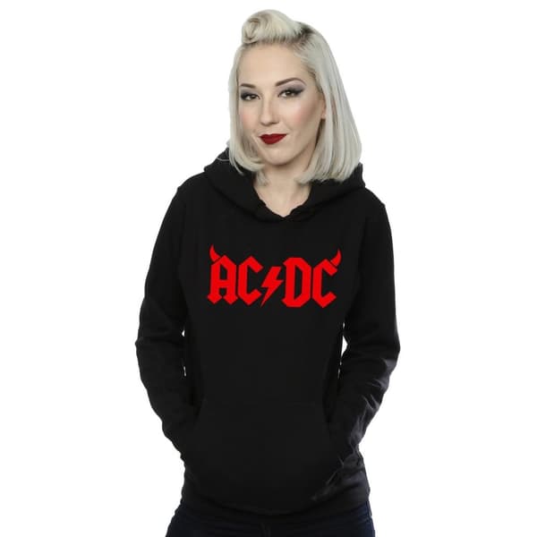 AC/DC Kvinnor/Damer Horns Logo Hoodie