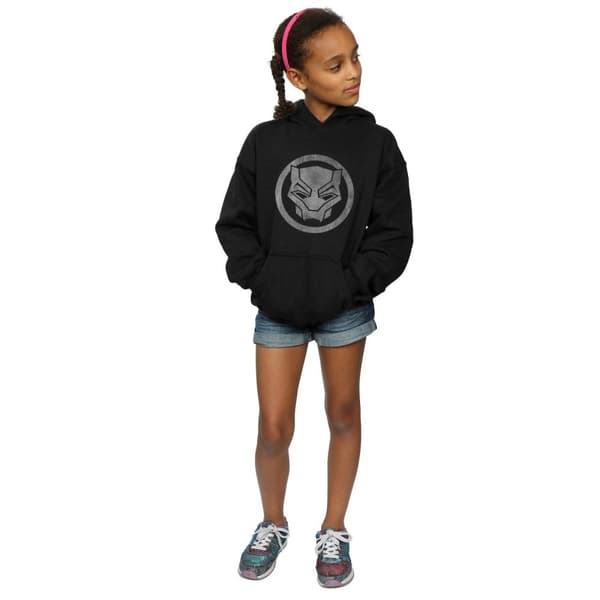 Marvel Girls Black Panther Distressed Icon Hoodie