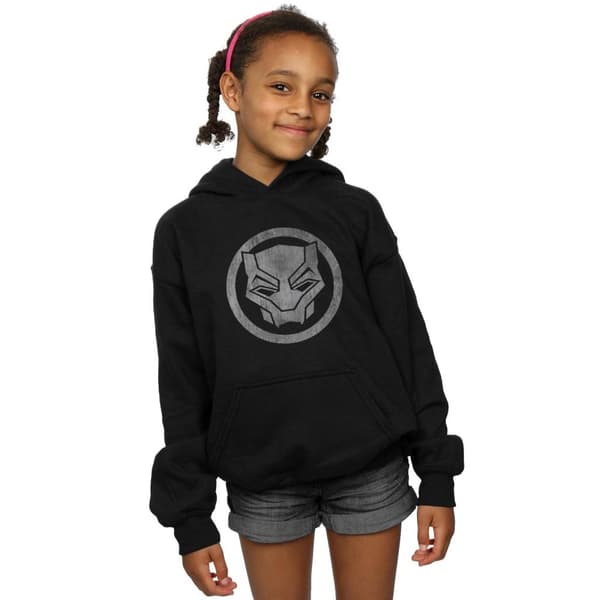 Marvel Girls Black Panther Distressed Icon Hoodie