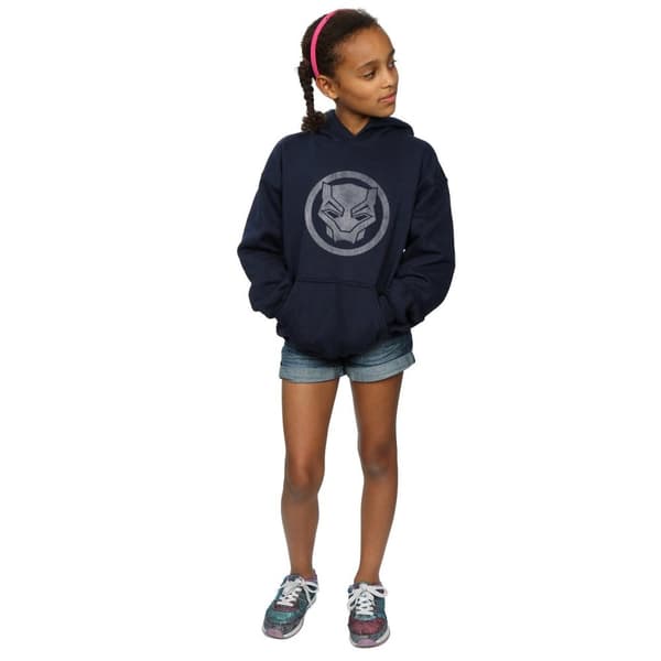 Marvel Girls Black Panther Distressed Icon Hoodie