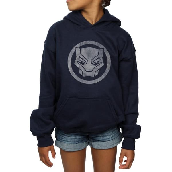 Marvel Girls Black Panther Distressed Icon Hoodie