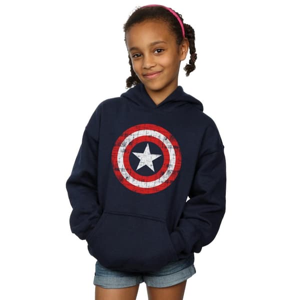 Marvel Girls Avengers Captain America Scratched Shield Hoodie