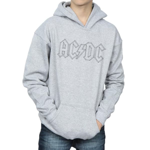 AC/DC Pojkar Svart Outline Logo Huvtröja