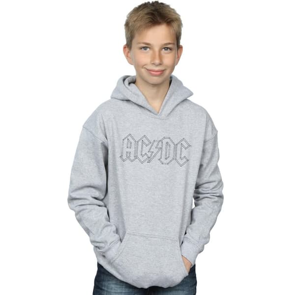 AC/DC Pojkar Svart Outline Logo Huvtröja