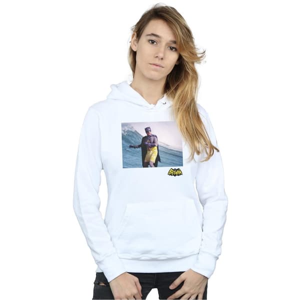 DC Comics Womens/Ladies Batman TV Series Surfing Logo Hoodie