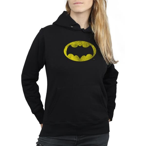 DC Comics Womens/Ladies Batman TV Series Distressed Logo Hoodie