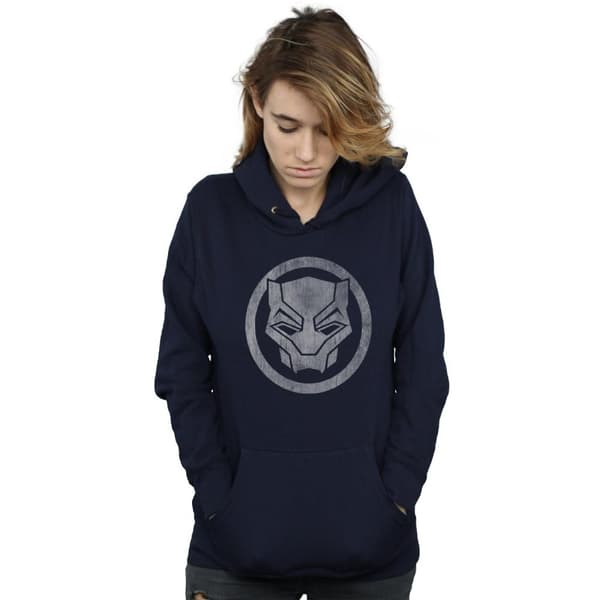 Marvel Womens/Ladies Black Panther Distressed Icon Hoodie