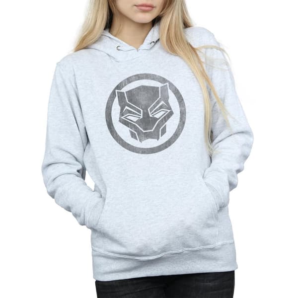 Marvel Womens/Ladies Black Panther Distressed Icon Hoodie