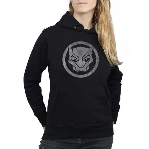 Marvel Womens/Ladies Black Panther Distressed Icon Hoodie