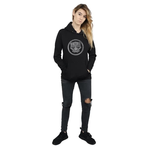 Marvel Womens/Ladies Black Panther Distressed Icon Hoodie
