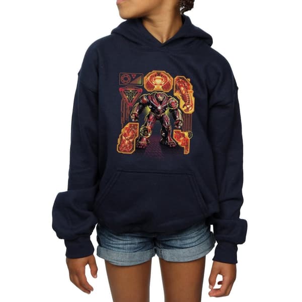 Marvel Avengers Infinity War Hulkbuster Blueprint-hoodie för tjejer