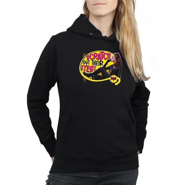 DC Comics Womens/Ladies Batman TV Series Catwoman Scratch Hoodie
