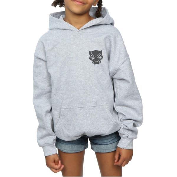 Marvel Girls Black Panther Black On Black Chest Print Hoodie