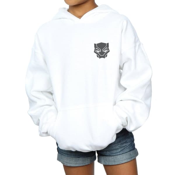 Marvel Girls Black Panther Black On Black Chest Print Hoodie