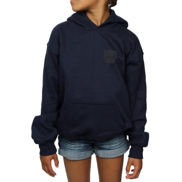 Marvel Girls Black Panther Black On Black Chest Print Hoodie