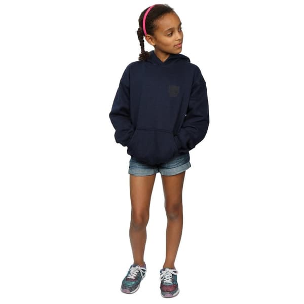 Marvel Girls Black Panther Black On Black Chest Print Hoodie